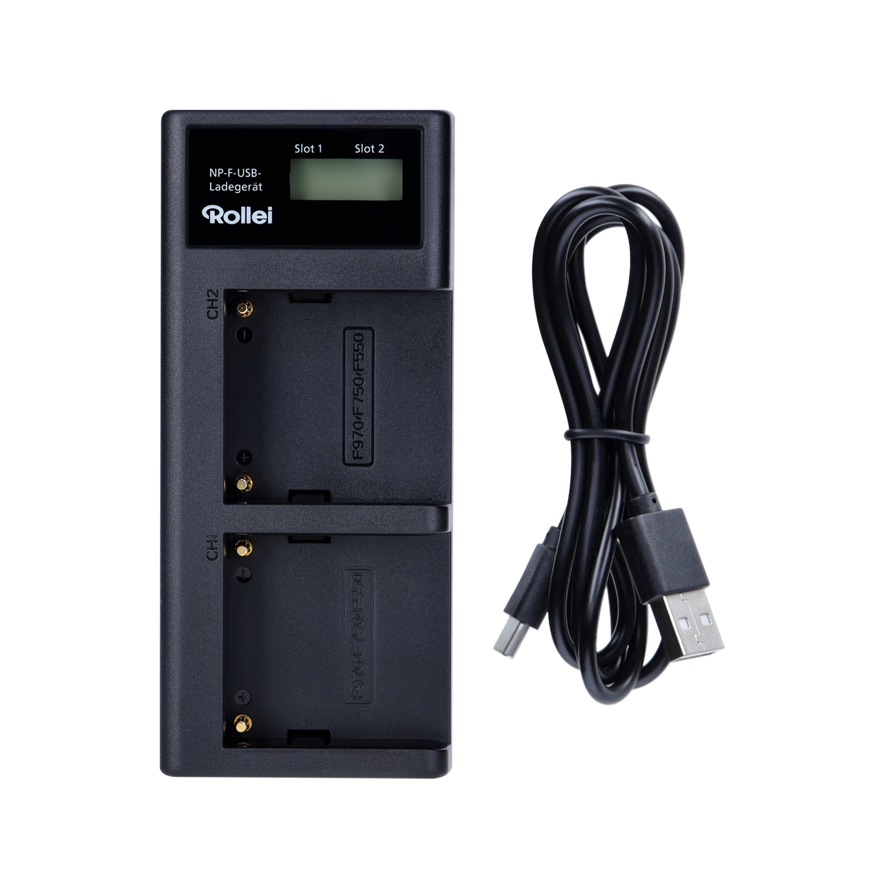 Battery charger for NP-F batteries